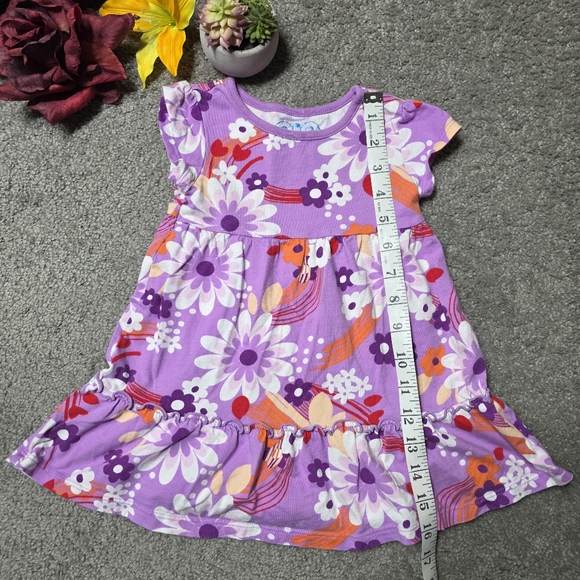 Purple Hippie Dress with Flowers Toddler Size 18 Months - Picture 2 of 7